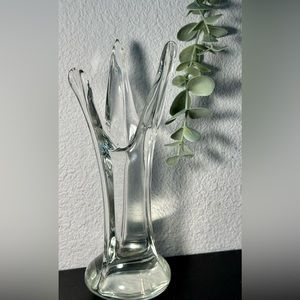 Vase Large Clear Glass Vintage Style Modern Vase 8”